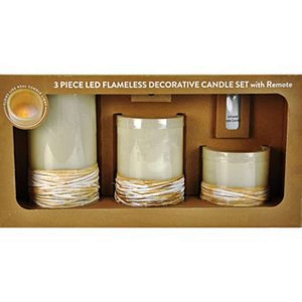 3 Piece Led Flameless Candle Set